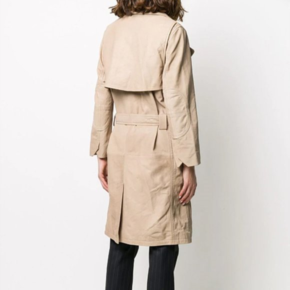 ZADIG & VOLTAIRE MIAD LEATHER TRENCH COAT 38 - Picture 8 of 9